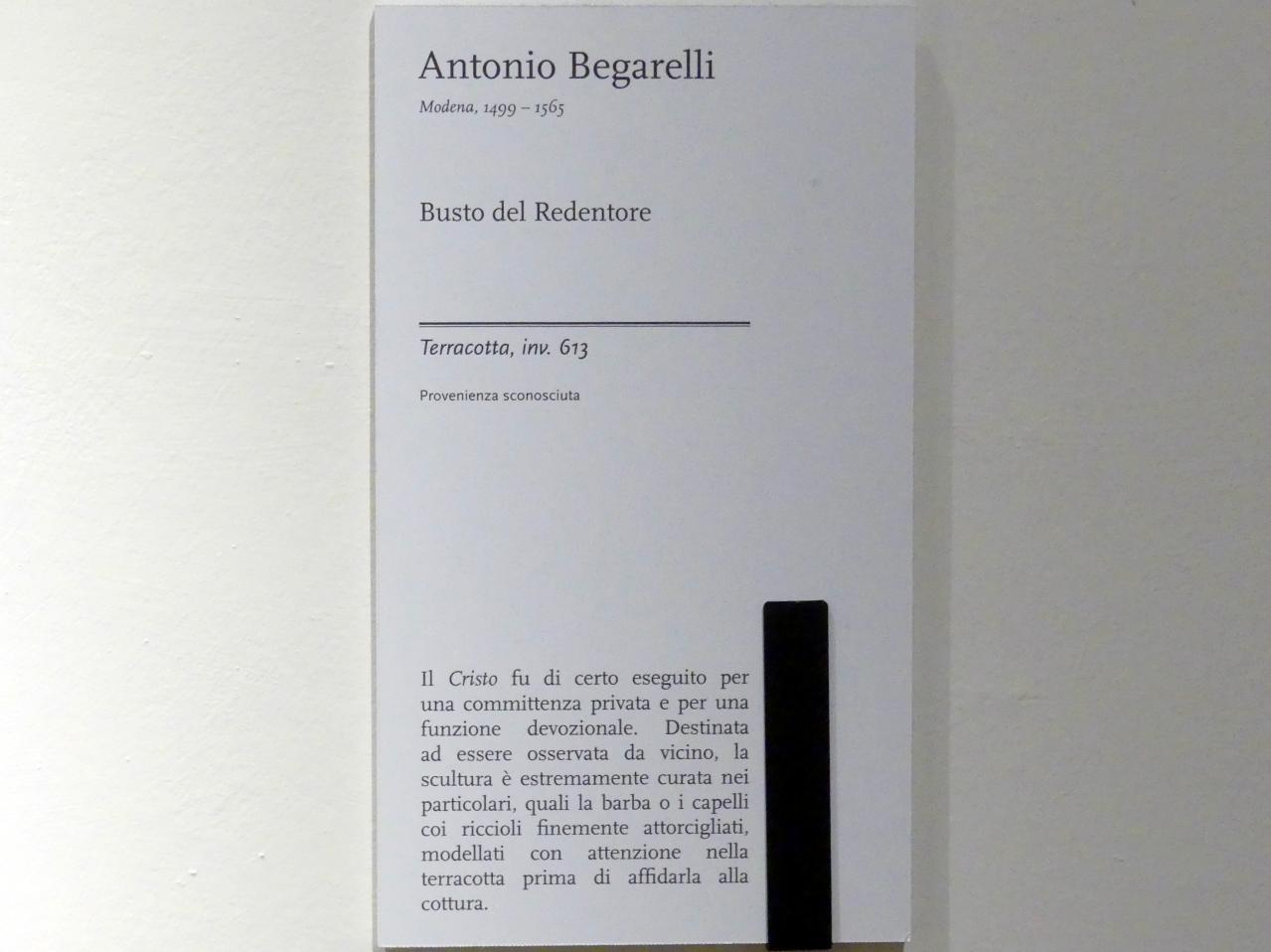 Antonio Begarelli (1529–1540), Büste des Erlösers, Modena, Galleria Estense, Saal 10, Undatiert, Bild 5/5