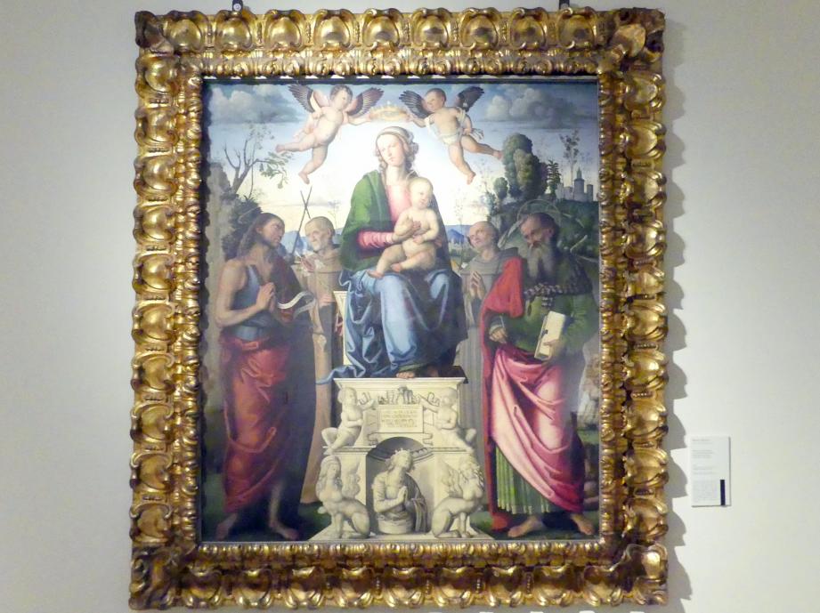Il Sodoma (Giovanni Antonio Bazzi): Maria mit Kind und den hll. Sebastian, Joachim, Anna, Franziskus und Klara, um 1480 - 1500