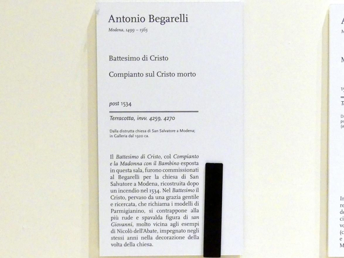 Antonio Begarelli (1529–1540), Taufe Christi, Modena, Galleria Estense, Saal 11, nach 1534, Bild 6/6