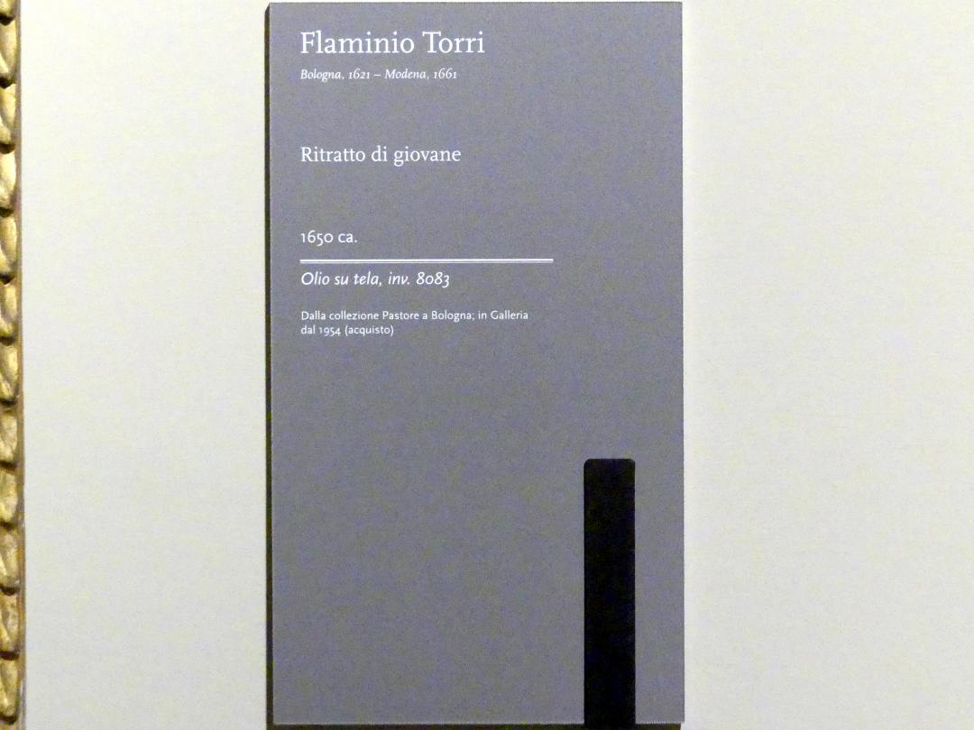 Flaminio Torri (1645–1650), Bildnis eines Jünglings, Modena, Galleria Estense, Saal 15, um 1650, Bild 2/2