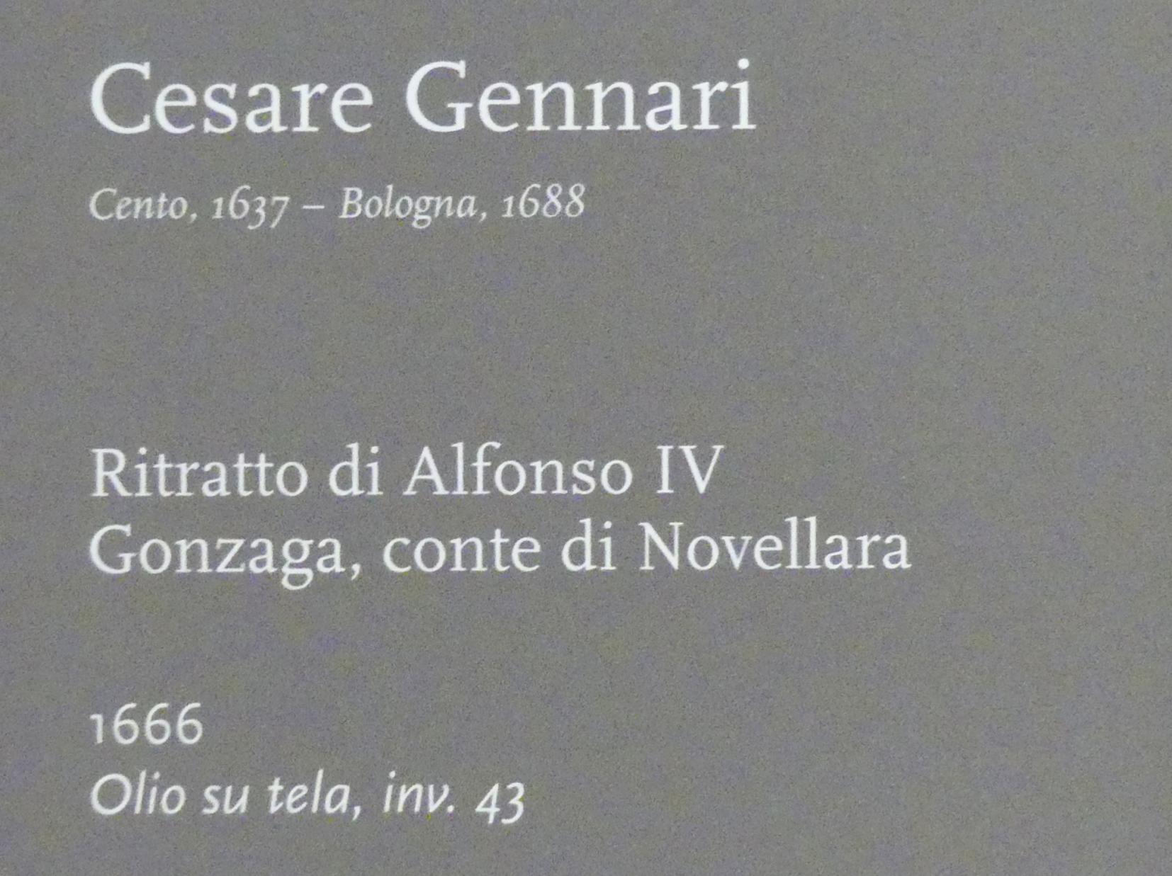 Cesare Gennari: Bildnis des Grafen Alfons II. Gonzaga (1616-1678), 1666, Bild 2/2
