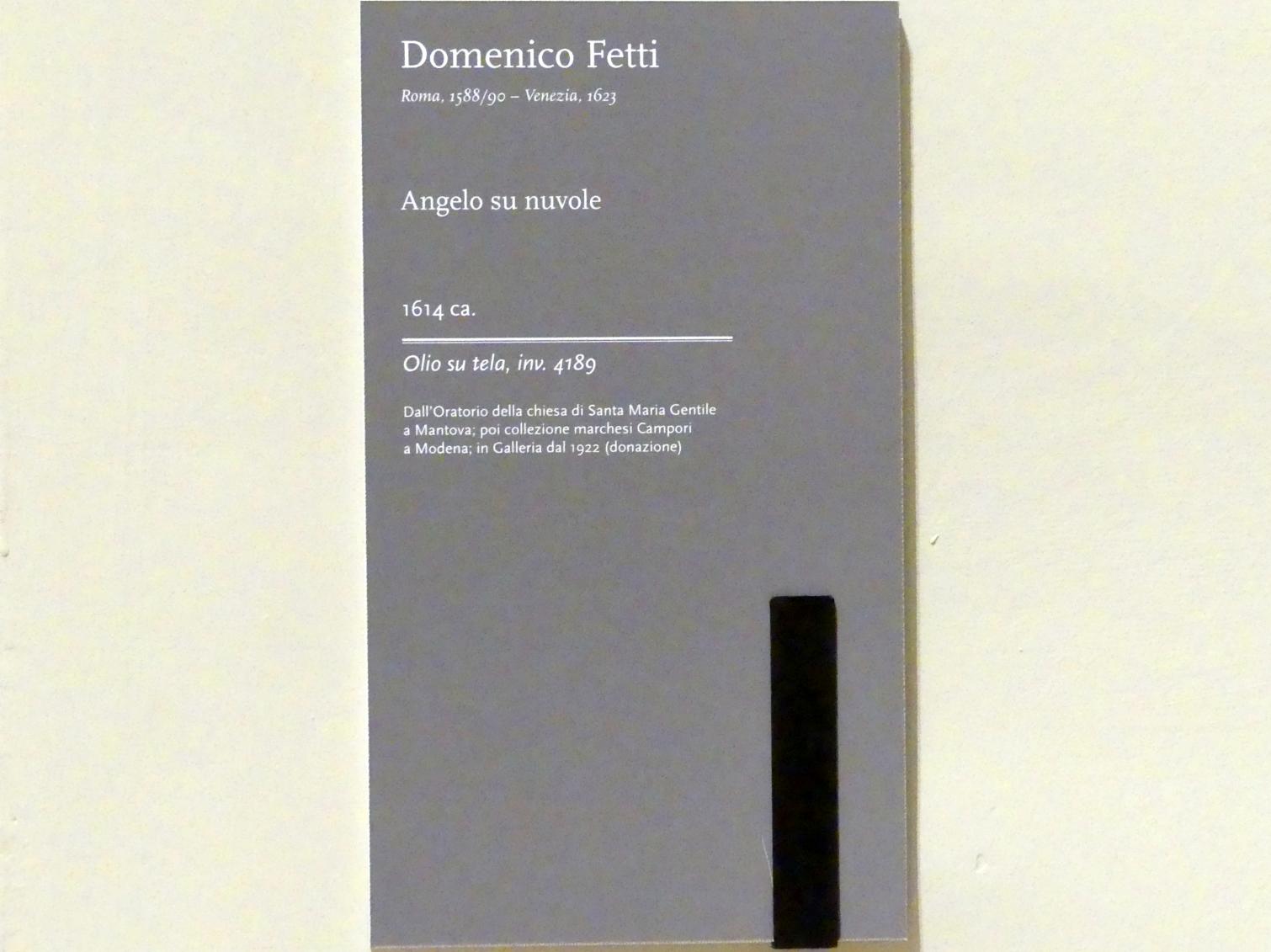 Domenico Fetti (1613–1622), Engel auf Wolken, Mantua, Santa Maria degli Angeli, jetzt Modena, Galleria Estense, Saal 17, um 1614, Bild 2/2