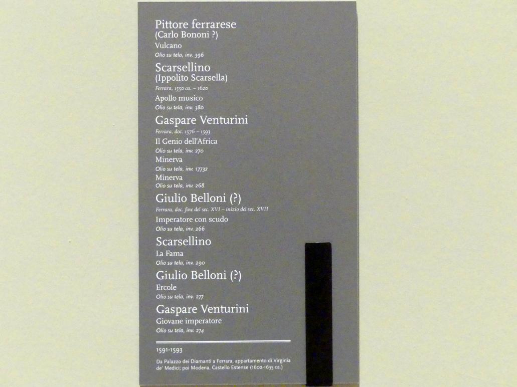 Gaspare Venturini (1592), Junger Herrscher, Ferrara, Palazzo dei Diamanti, jetzt Modena, Galleria Estense, Saal 18, 1591–1593, Bild 2/2