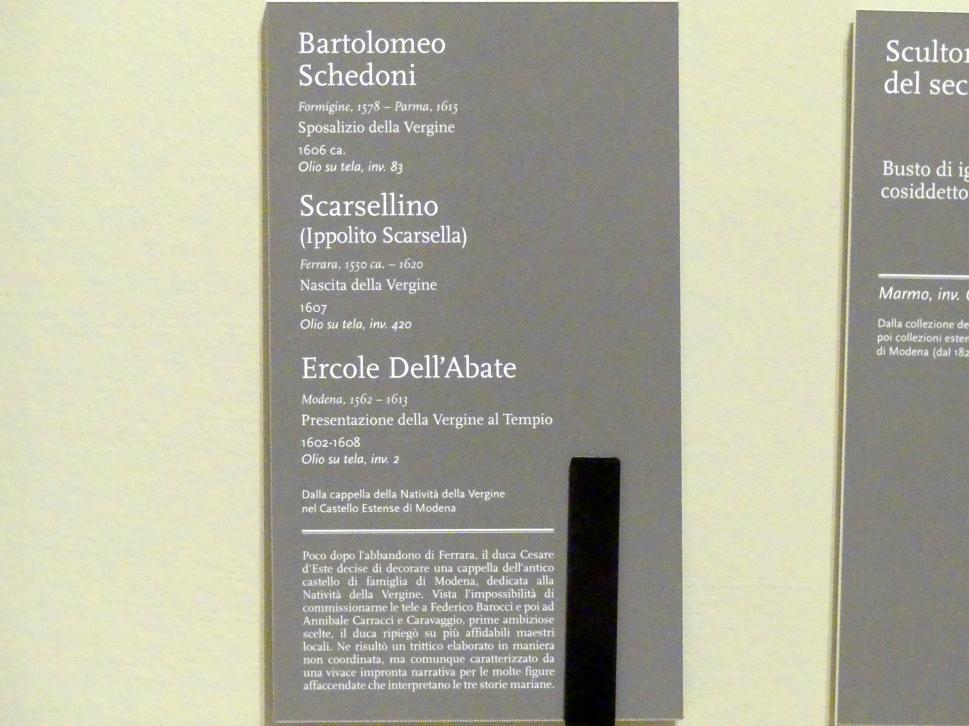 Bartolomeo Schedoni (1596–1615), Vermählung Mariens, Modena, Castello Estense, jetzt Modena, Galleria Estense, Saal 18, um 1606, Bild 2/2