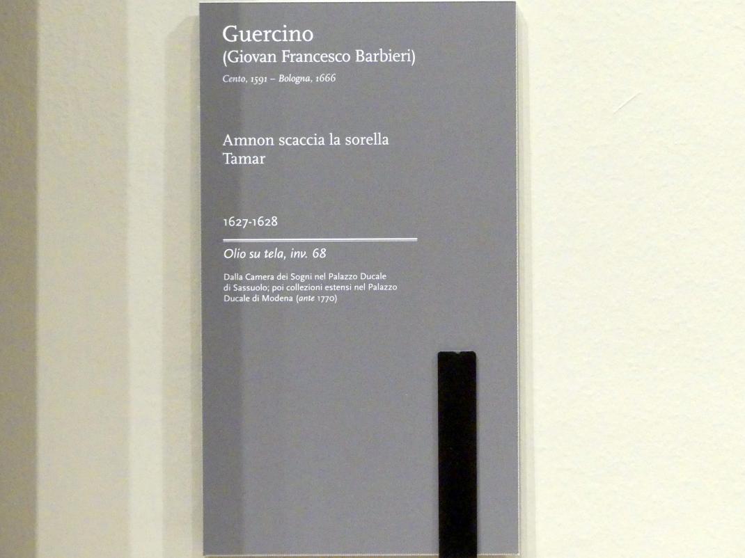 Giovanni Francesco Barbieri (Il Guercino) (1612–1659), Amnon vertreibt seine Schwester Thamar, Sassuolo, Palazzo Ducale, jetzt Modena, Galleria Estense, Saal 19, 1627–1628, Bild 2/2