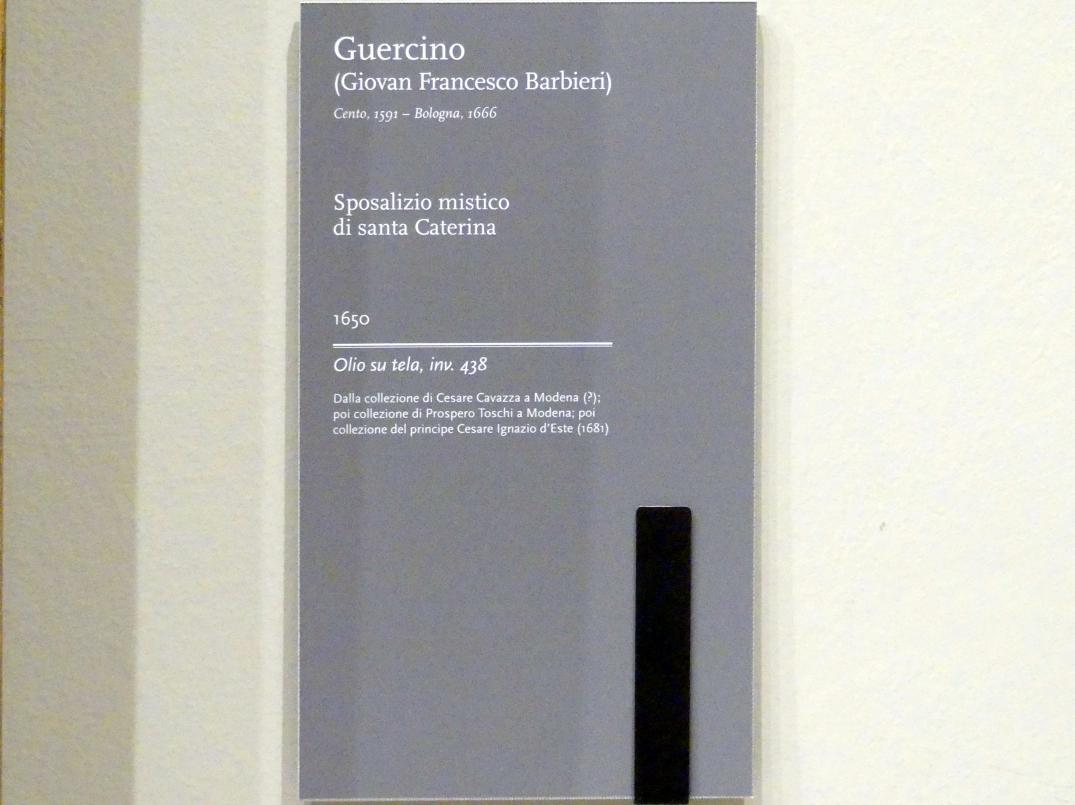 Giovanni Francesco Barbieri (Il Guercino) (1612–1659), Mystische Vermählung der Heiligen Katharina, Modena, Galleria Estense, Saal 19, 1650, Bild 2/2