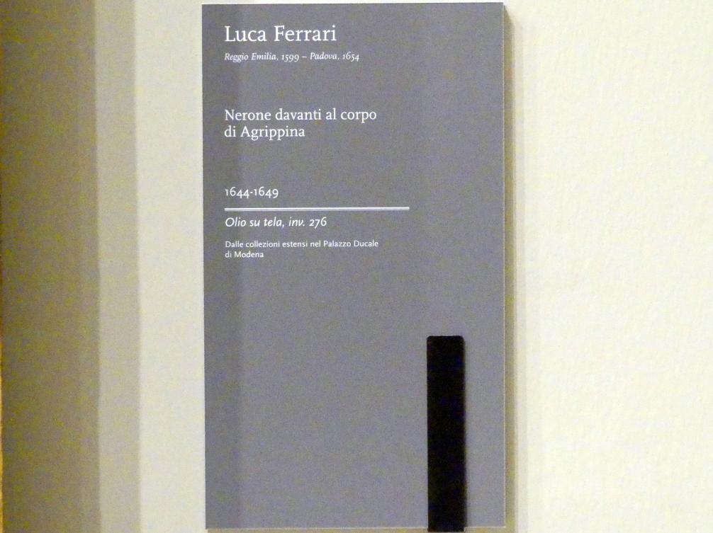Luca Ferrari (1645–1649), Nero vor Agrippinas Leiche, Modena, Galleria Estense, Saal 19, 1644–1649, Bild 2/2