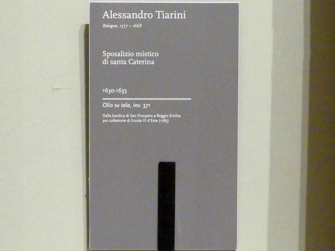 Alessandro Tiarini (1617–1631), Mystische Vermählung der Heiligen Katharina, Modena, Galleria Estense, Saal 19, 1630–1633, Bild 2/2