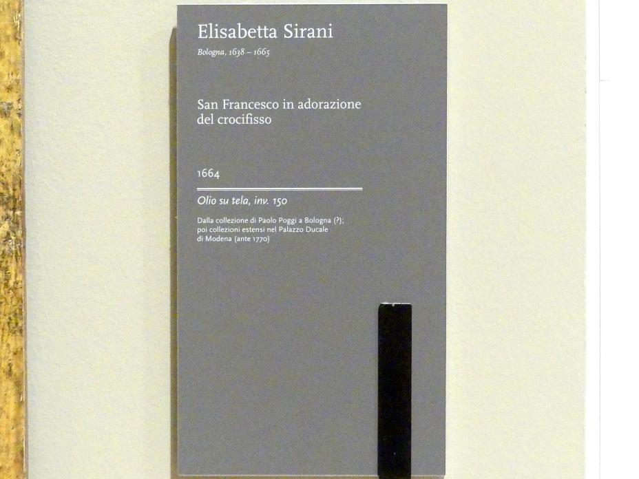 Elisabetta Sirani (1660–1664), Kreuzanbetung des Heiligen Franziskus, Modena, Galleria Estense, Saal 19, 1664, Bild 2/2