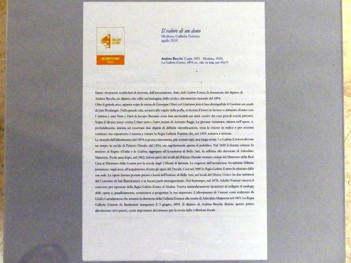 Andrea Becchi (1894), Der Wert eines Geschenks, Modena, Galleria Estense, Saal 19, um 1894, Bild 2/2