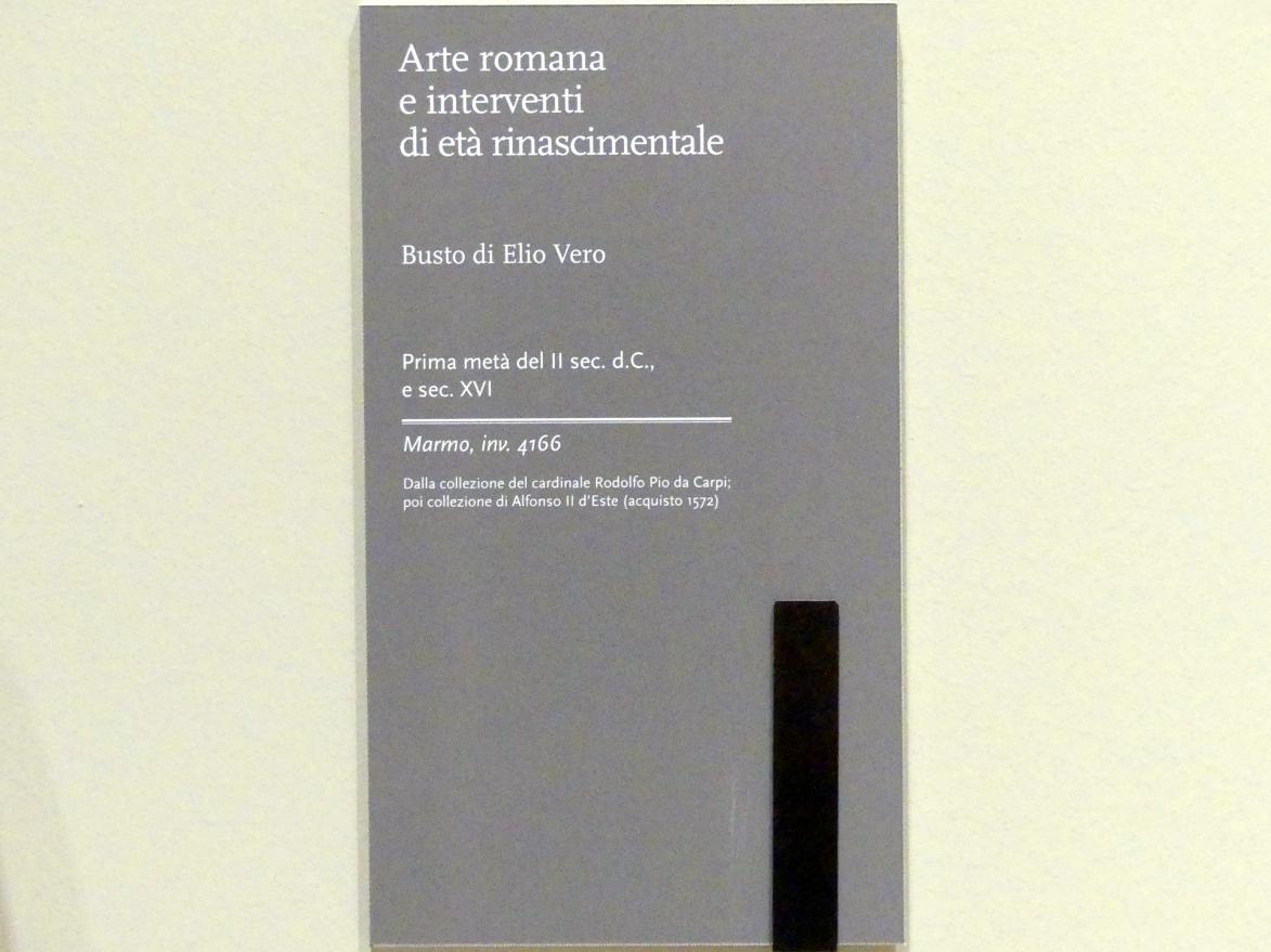 Büste des Elio Vero, Modena, Galleria Estense, Saal 20, 1. Hälfte 2. Jhd., Bild 5/5