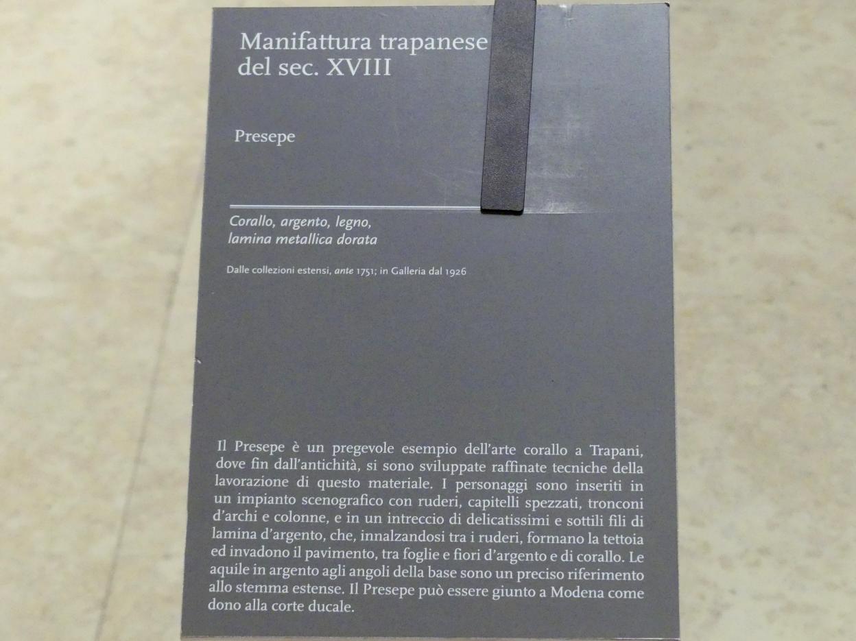 Weihnachtskrippe, Modena, Galleria Estense, Saal 20, 18. Jhd., Bild 2/2