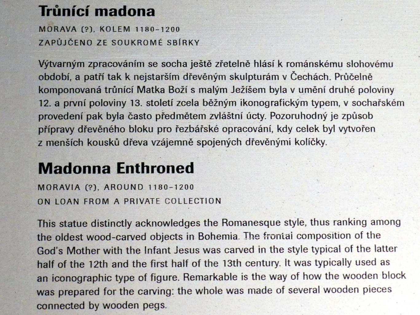 Thronende Madonna mit Kind, Prag, Nationalgalerie im Agneskloster, Saal A, um 1180–1200, Bild 3/3