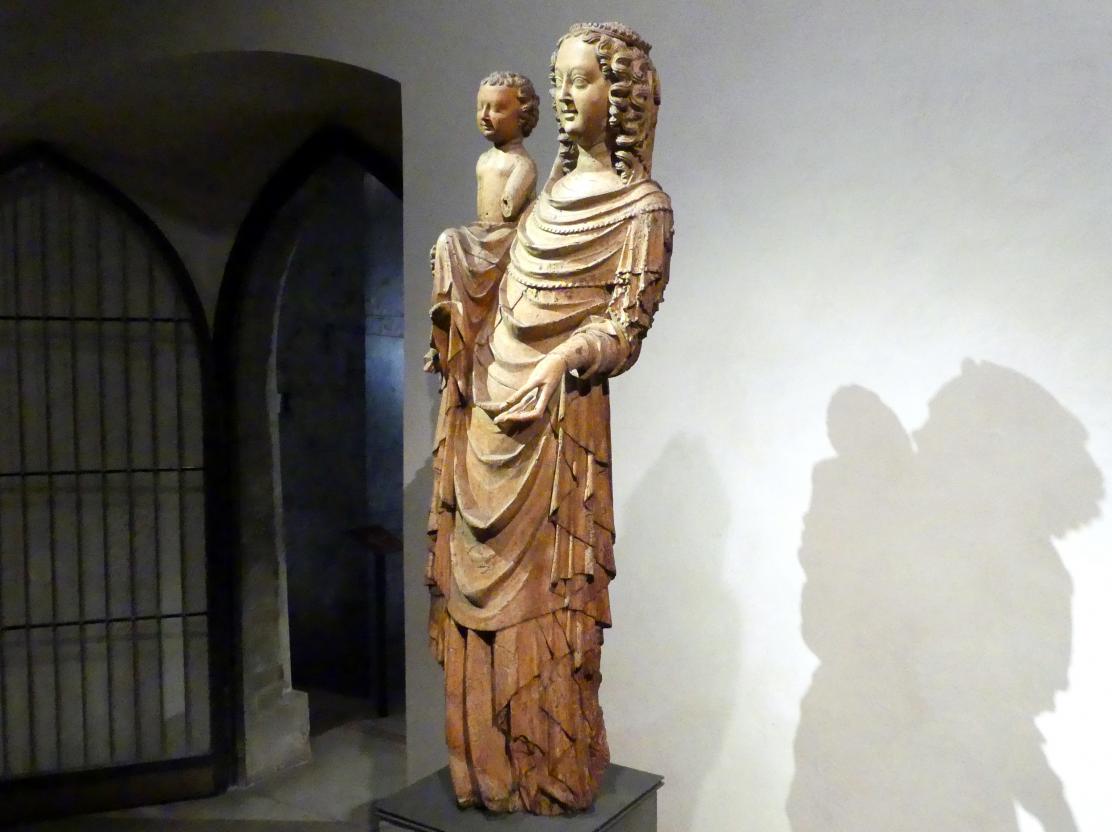 Meister der Madonna von Michle (Werkstatt) (1345–1350), Madonna von Prostějov, Prag, Nationalgalerie im Agneskloster, Saal B, um 1350, Bild 2/10