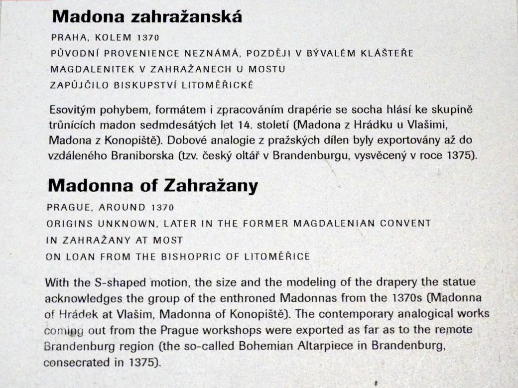 Madonna von Zahrazany, Prag, Nationalgalerie im Agneskloster, Saal D, um 1370, Bild 5/5