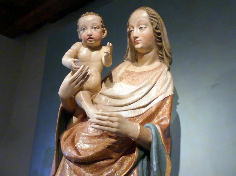 Meister der Žebrák-Madonna (1380–1385), Madonna von Žebrák, Bettlern (Žebrák), Pfarrkirche St. Laurentius, jetzt Prag, Nationalgalerie im Agneskloster, Saal E, um 1380, Bild 4/6