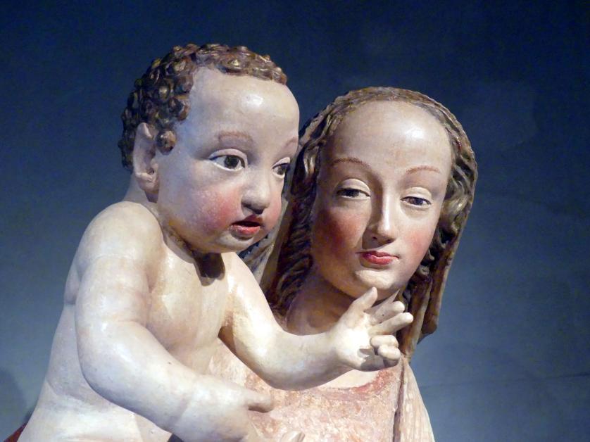 Meister der Žebrák-Madonna (1380–1385), Madonna von Žebrák, Bettlern (Žebrák), Pfarrkirche St. Laurentius, jetzt Prag, Nationalgalerie im Agneskloster, Saal E, um 1380, Bild 5/6