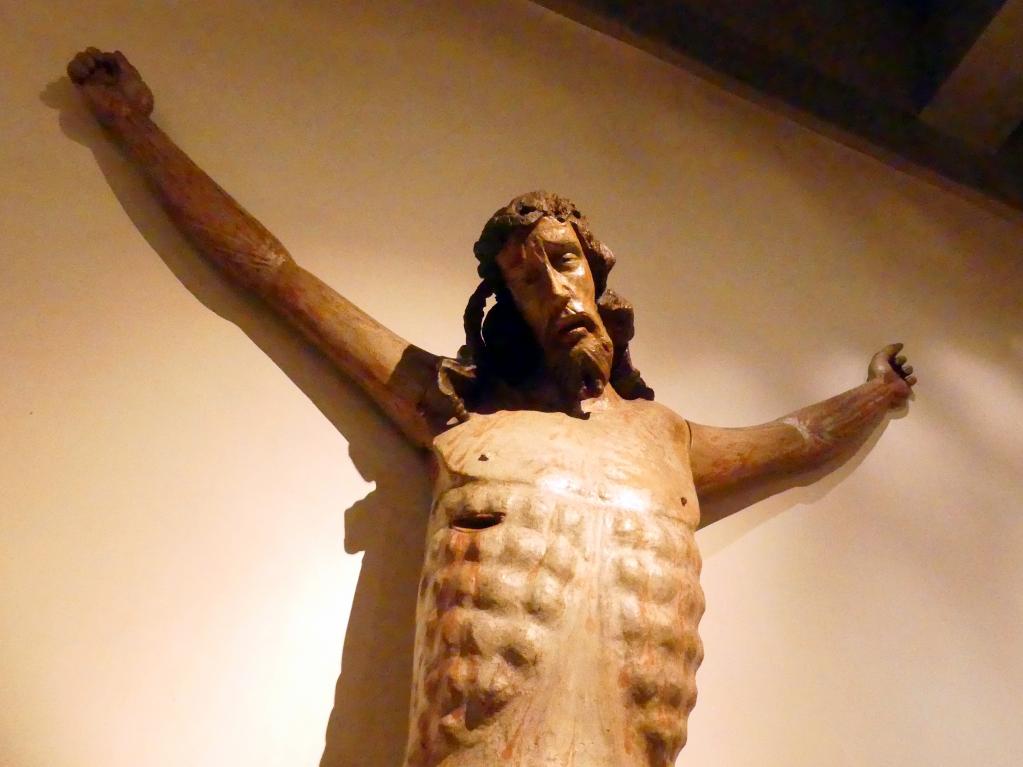 Meister des Teyner Kalvarienbergs (Umkreis) (1436), Gekreuzigter Christus, Graupen (Krupka), Kirche Mariä Himmelfahrt, jetzt Prag, Nationalgalerie im Agneskloster, Saal I, 1436, Bild 3/5