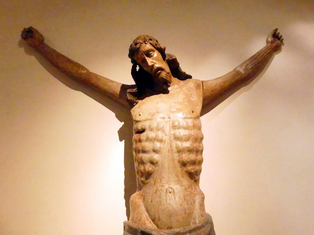 Meister des Teyner Kalvarienbergs (Umkreis) (1436), Gekreuzigter Christus, Graupen (Krupka), Kirche Mariä Himmelfahrt, jetzt Prag, Nationalgalerie im Agneskloster, Saal I, 1436, Bild 4/5