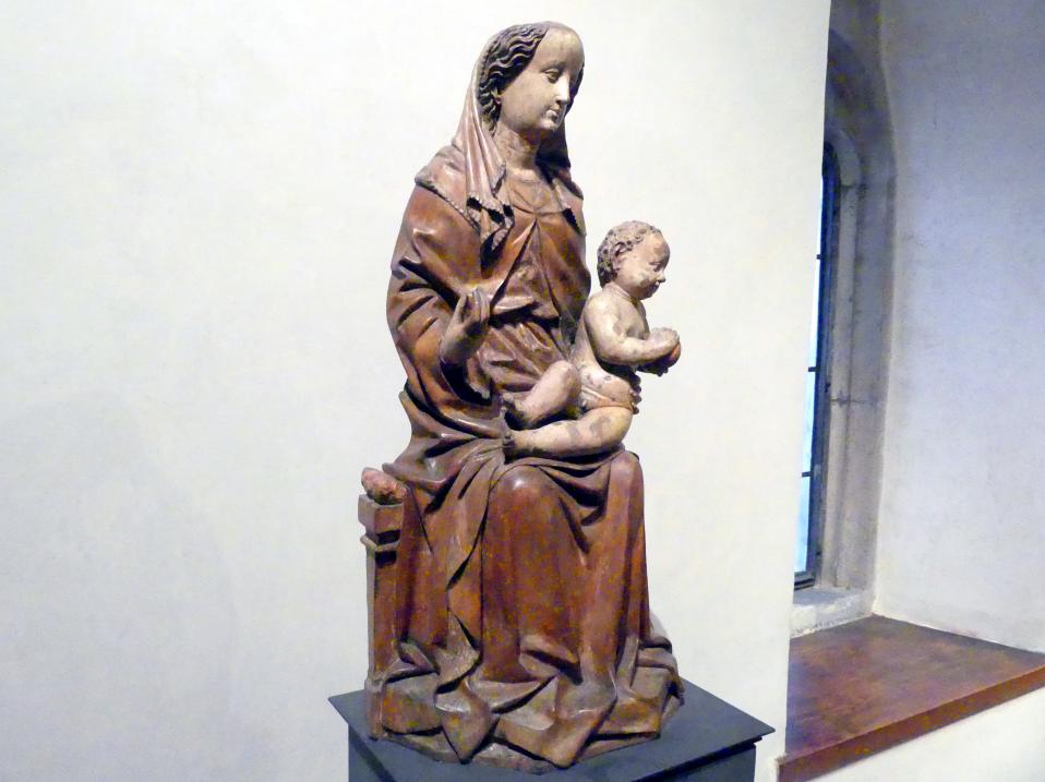 Meister von Berghofen (1440–1445), Thronende Madonna mit Kind, Prag, Nationalgalerie im Agneskloster, Saal J, um 1440, Bild 2/7
