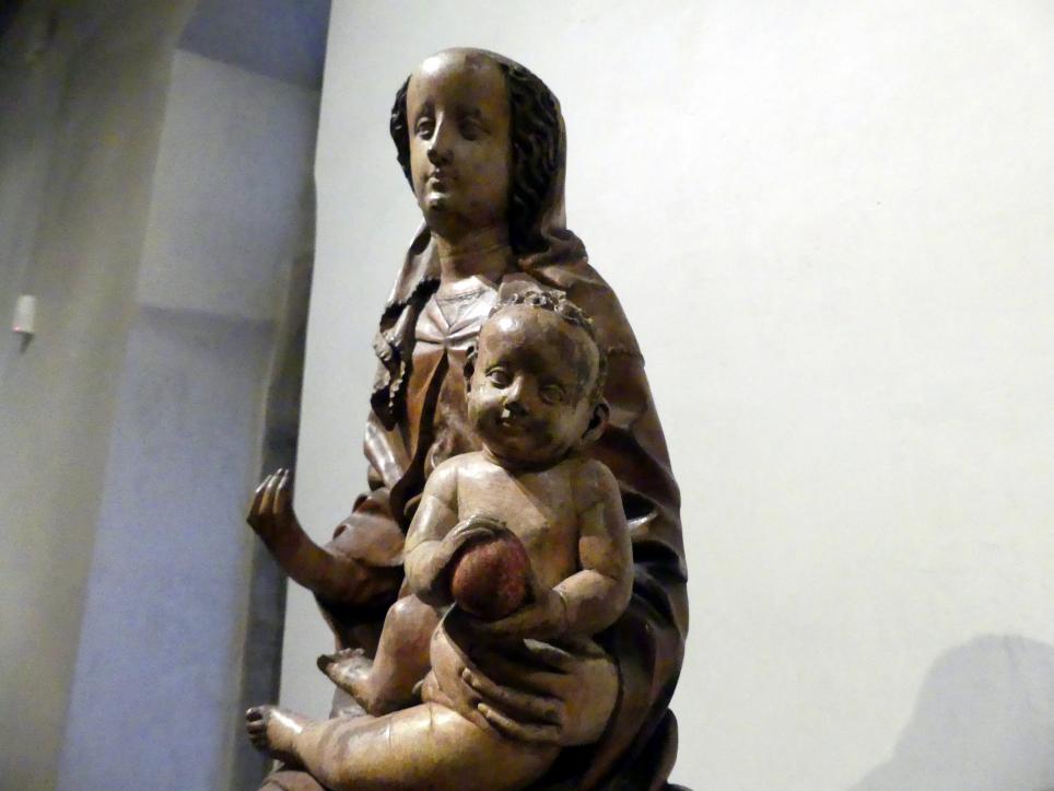 Meister von Berghofen (1440–1445), Thronende Madonna mit Kind, Prag, Nationalgalerie im Agneskloster, Saal J, um 1440, Bild 5/7