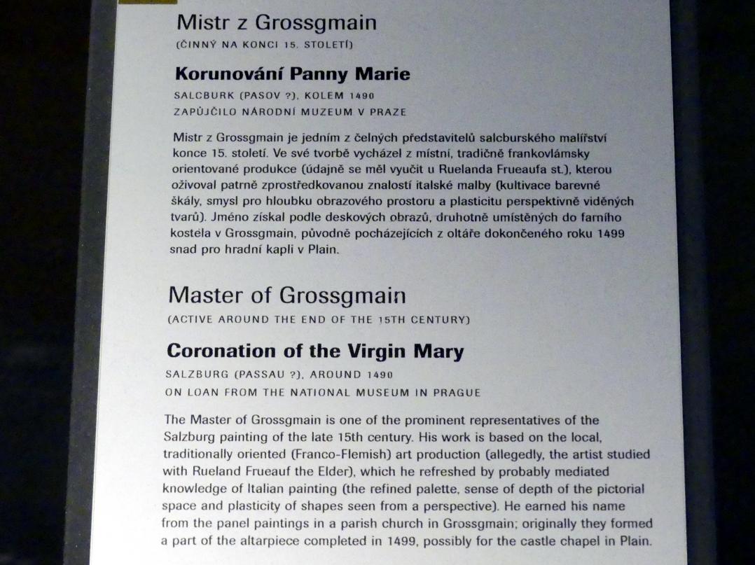 Meister von Großgmain (1483–1498), Marienkrönung, Prag, Nationalgalerie im Agneskloster, Saal K, um 1490, Bild 2/2