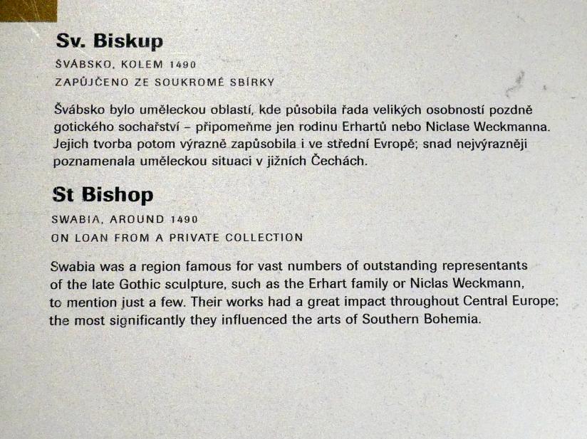 Heiliger Bischof, Prag, Nationalgalerie im Agneskloster, Saal K, um 1490, Bild 5/5