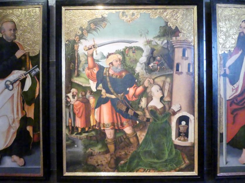 Monogrammist I.W. (1538–1540), St.-Barbara-Altar von Osegg, Ossegg (Osek), Zisterzienserkloster Osegg, jetzt Prag, Nationalgalerie im Agneskloster, Saal L, um 1540, Bild 2/5