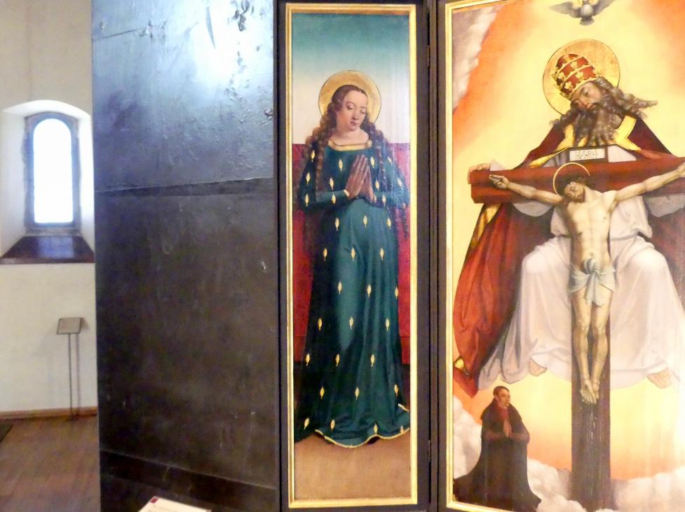 Meister des Leitmeritzer Altars (1500–1515), Dreifaltigkeitsaltar, Prag, Nationalgalerie im Agneskloster, Saal L, nach 1510, Bild 4/5