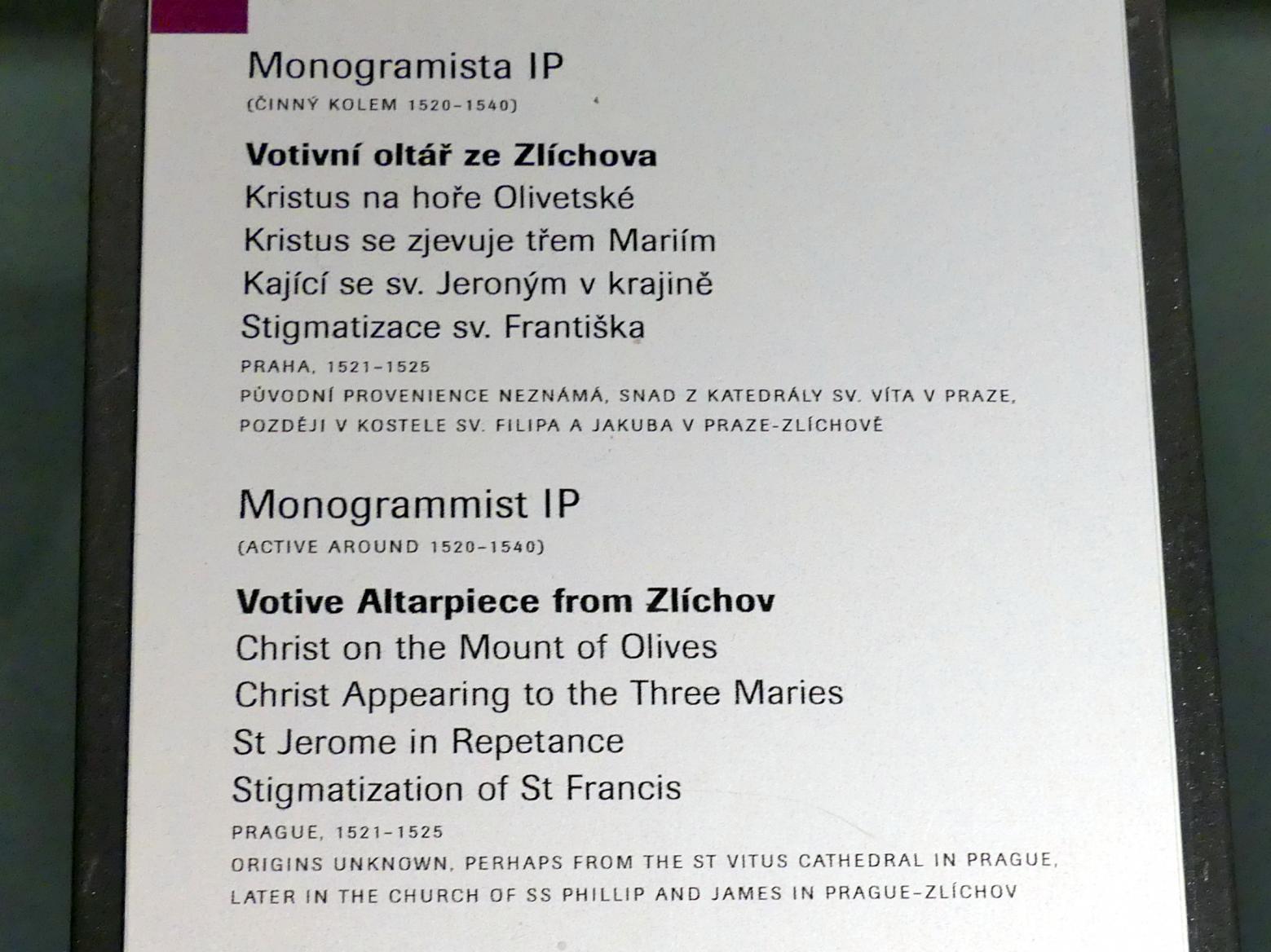 Monogrammist IP (Meister IP) (1520–1530), Votivaltar von Slichow (Zlíchov), Prag, Nationalgalerie im Agneskloster, Saal N, 1521–1525, Bild 5/5