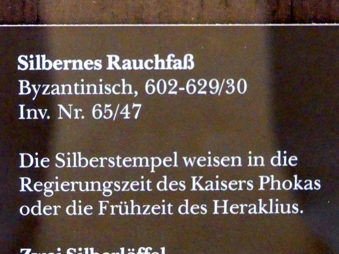 Silbernes Rauchfass, München, Bayerisches Nationalmuseum, Saal 1, 400–600, Bild 2/2