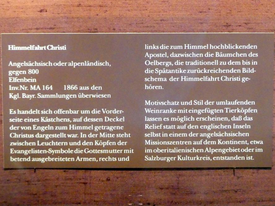 Himmelfahrt Christi, München, Bayerisches Nationalmuseum, Saal 1, um 800, Bild 2/2