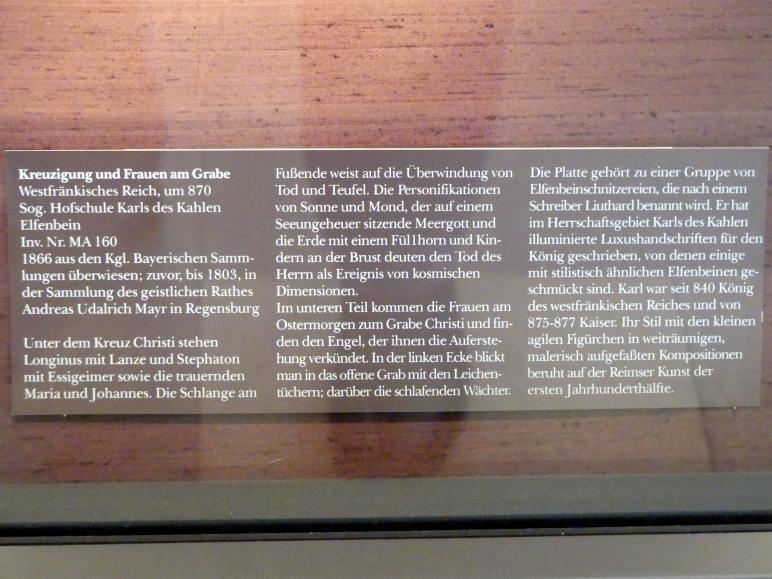 Kreuzigung und Frauen am Grabe, München, Bayerisches Nationalmuseum, Saal 1, um 870, Bild 2/2