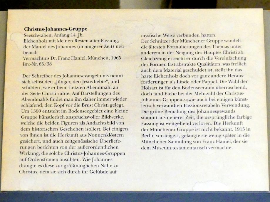 Christus-Johannes-Gruppe, München, Bayerisches Nationalmuseum, Saal 2, Beginn 14. Jhd., Bild 3/3
