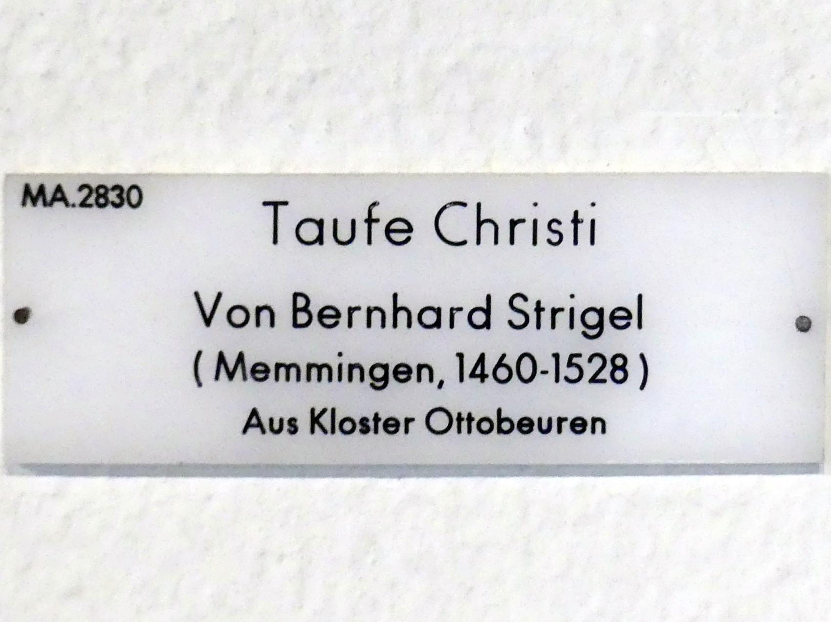 Bernhard Strigel (1475–1528), Taufe Christi, Ottobeuren, Benediktinerabtei, jetzt München, Bayerisches Nationalmuseum, Saal 17, Undatiert, Bild 2/2