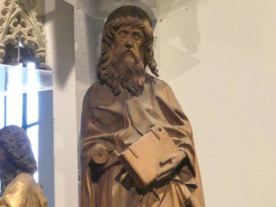 Meister der Blutenburger Apostel (1485–1495), Heiliger Bartholomäus, München, Bayerisches Nationalmuseum, Saal 15, um 1490–1500, Bild 3/6