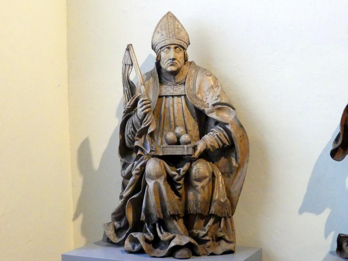 Meister der Altöttinger Türen (Matthäus Krinis?) (1517–1525), Hl. Nikolaus, München, Bayerisches Nationalmuseum, Saal 15, um 1520–1530, Bild 2/4