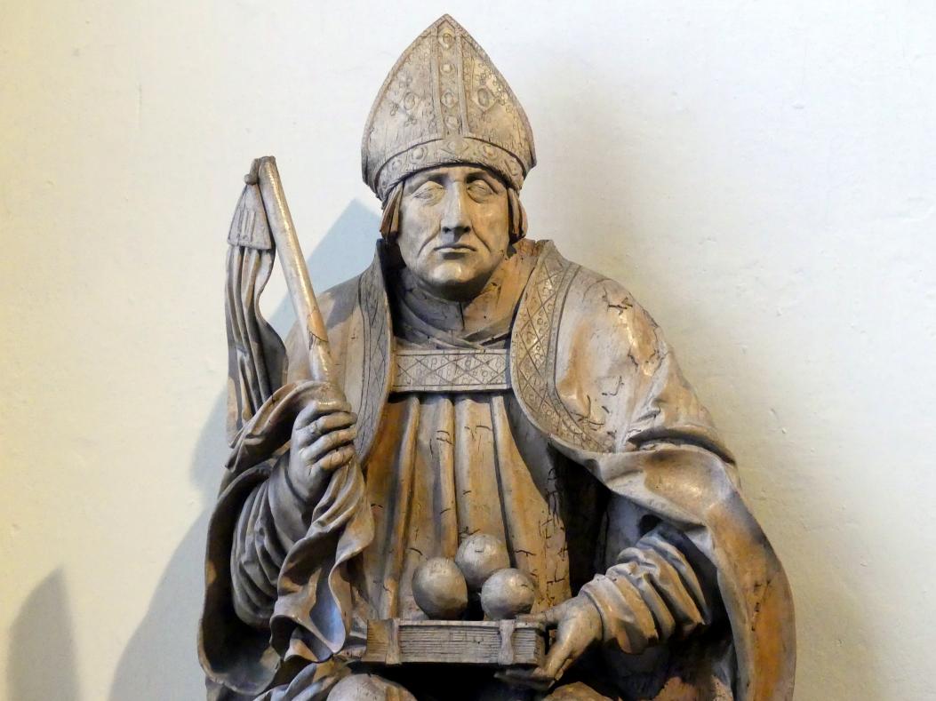 Meister der Altöttinger Türen (Matthäus Krinis?) (1517–1525), Hl. Nikolaus, München, Bayerisches Nationalmuseum, Saal 15, um 1520–1530, Bild 3/4