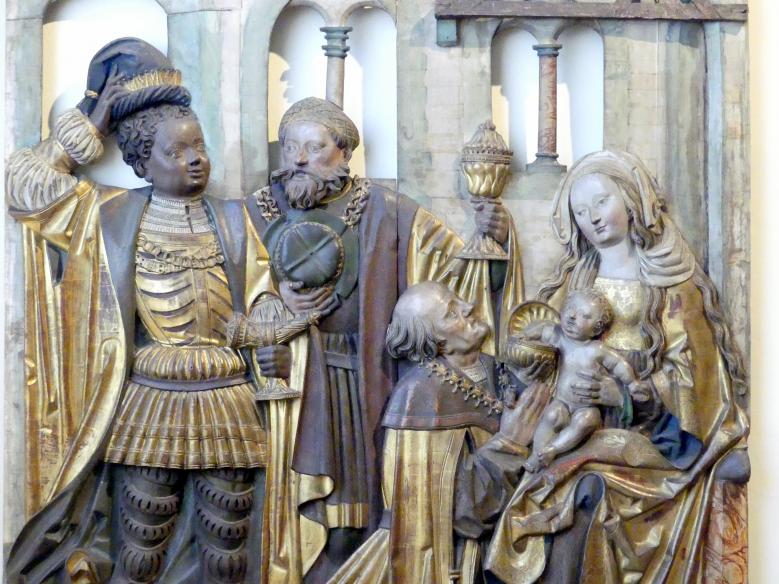 Nikolaus Weckmann (Werkstatt) (1510–1523), Anbetung der Könige, Wettenhausen, ehem. Augustiner-Chorherren-, heute Dominikanerinnenkloster, jetzt München, Bayerisches Nationalmuseum, Saal 15, 1523–1524, Bild 2/4