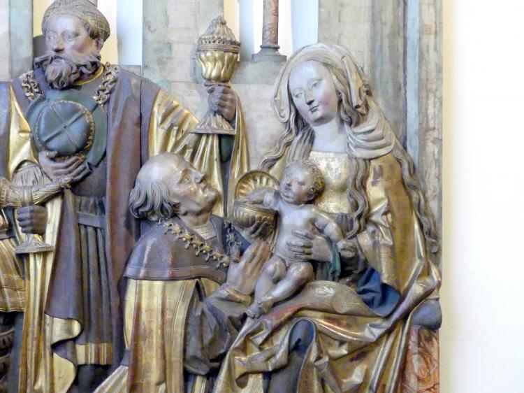 Nikolaus Weckmann (Werkstatt) (1510–1523), Anbetung der Könige, Wettenhausen, ehem. Augustiner-Chorherren-, heute Dominikanerinnenkloster, jetzt München, Bayerisches Nationalmuseum, Saal 15, 1523–1524, Bild 3/4