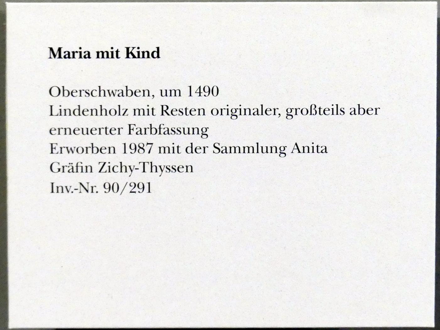 Maria mit Kind, München, Bayerisches Nationalmuseum, Saal 15, um 1490, Bild 5/5