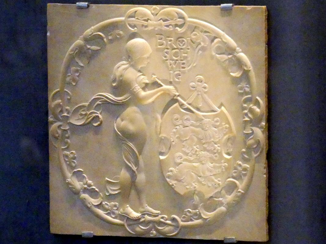 Thomas Hering (1532–1537), Jacobäa, Herzogin von Bayern, geb. Markgräfin von Baden mit fünf Ahnenwappen, München, Bayerisches Nationalmuseum, Saal 21, um 1535–1540, Bild 4/8
