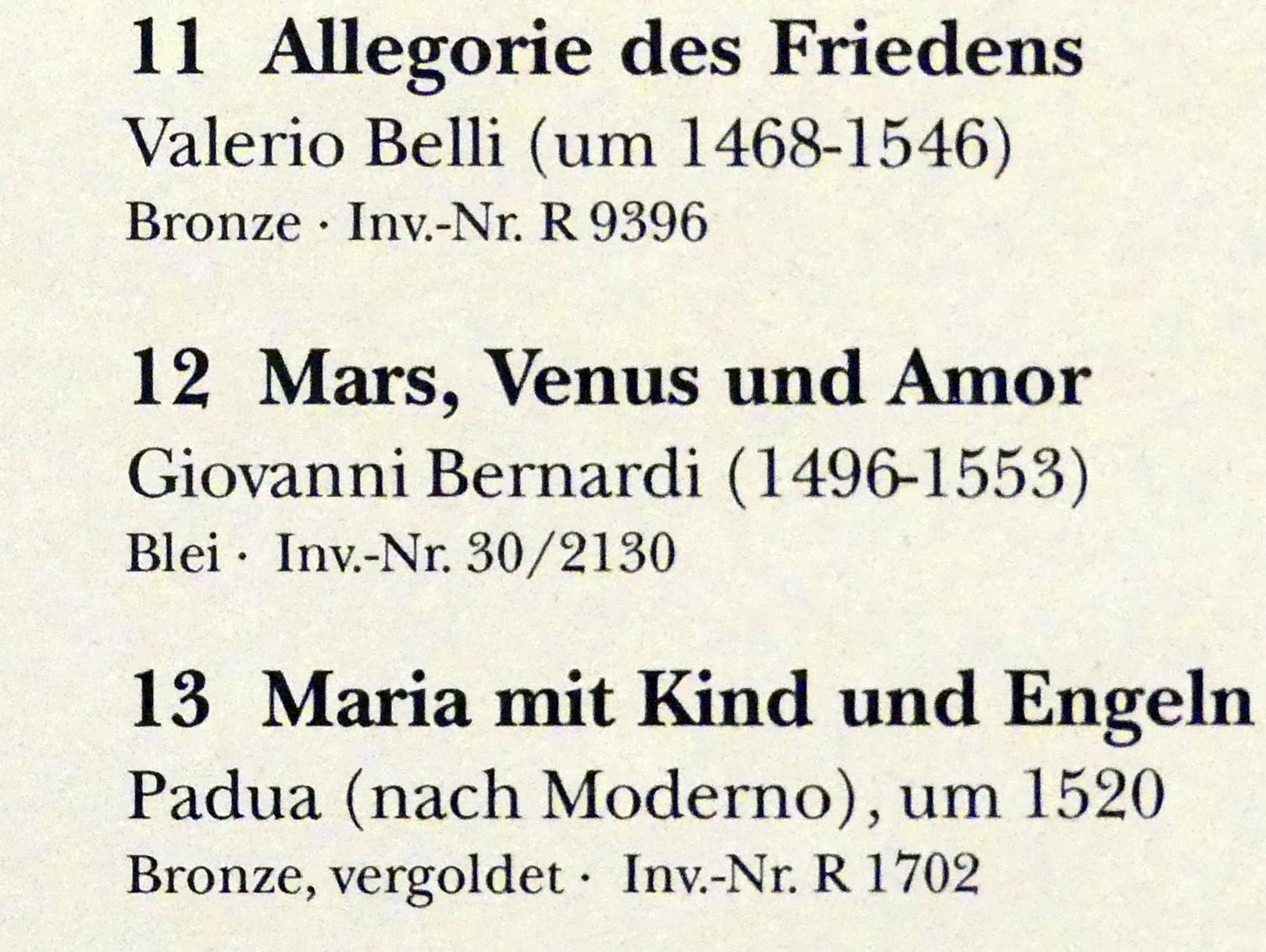 Giovanni Bernardi (1510), Mars, Venus und Amor, München, Bayerisches Nationalmuseum, Saal 23, Undatiert, Bild 2/2