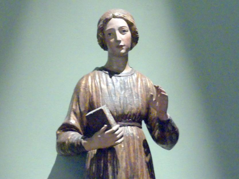 Francesco di Valdambrino (1410–1420), Maria aus einer Verkündigung, München, Bayerisches Nationalmuseum, Saal 24, um 1410, Bild 3/4