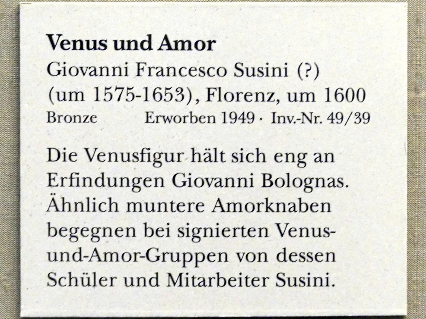 Giovanni Francesco Susini (1600–1637), Venus und Amor, München, Bayerisches Nationalmuseum, Saal 25, um 1600, Bild 3/3