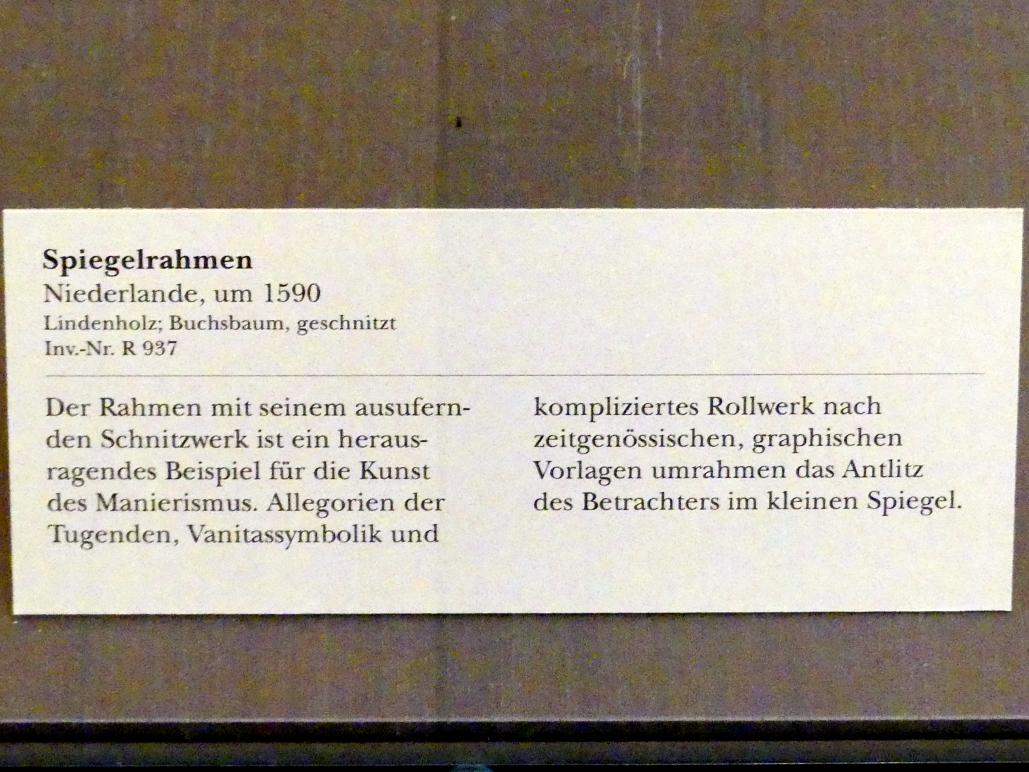 Spiegelrahmen, München, Bayerisches Nationalmuseum, Saal 26, um 1590, Bild 3/3
