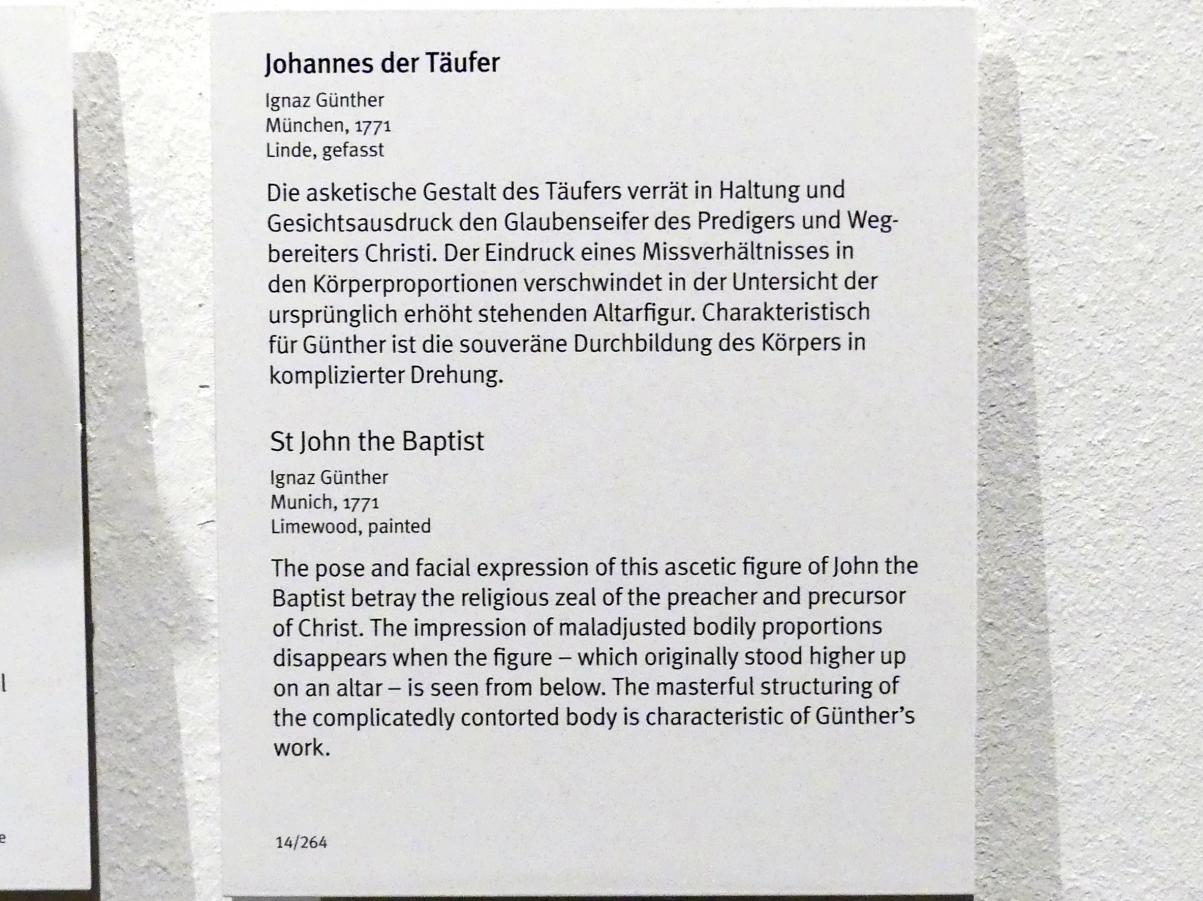 Ignaz Günther (1751–1775), Johannes der Täufer, München, Bayerisches Nationalmuseum, Saal 42, 1771, Bild 4/4