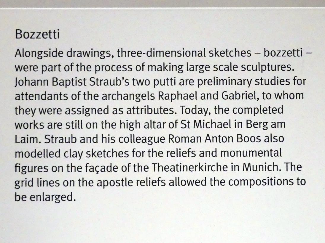Johann Baptist Straub (1731–1777), Putten mit Vorhangdraperien, München, Theatinerkirche, jetzt München, Bayerisches Nationalmuseum, Saal 42, um 1767, Bild 4/4
