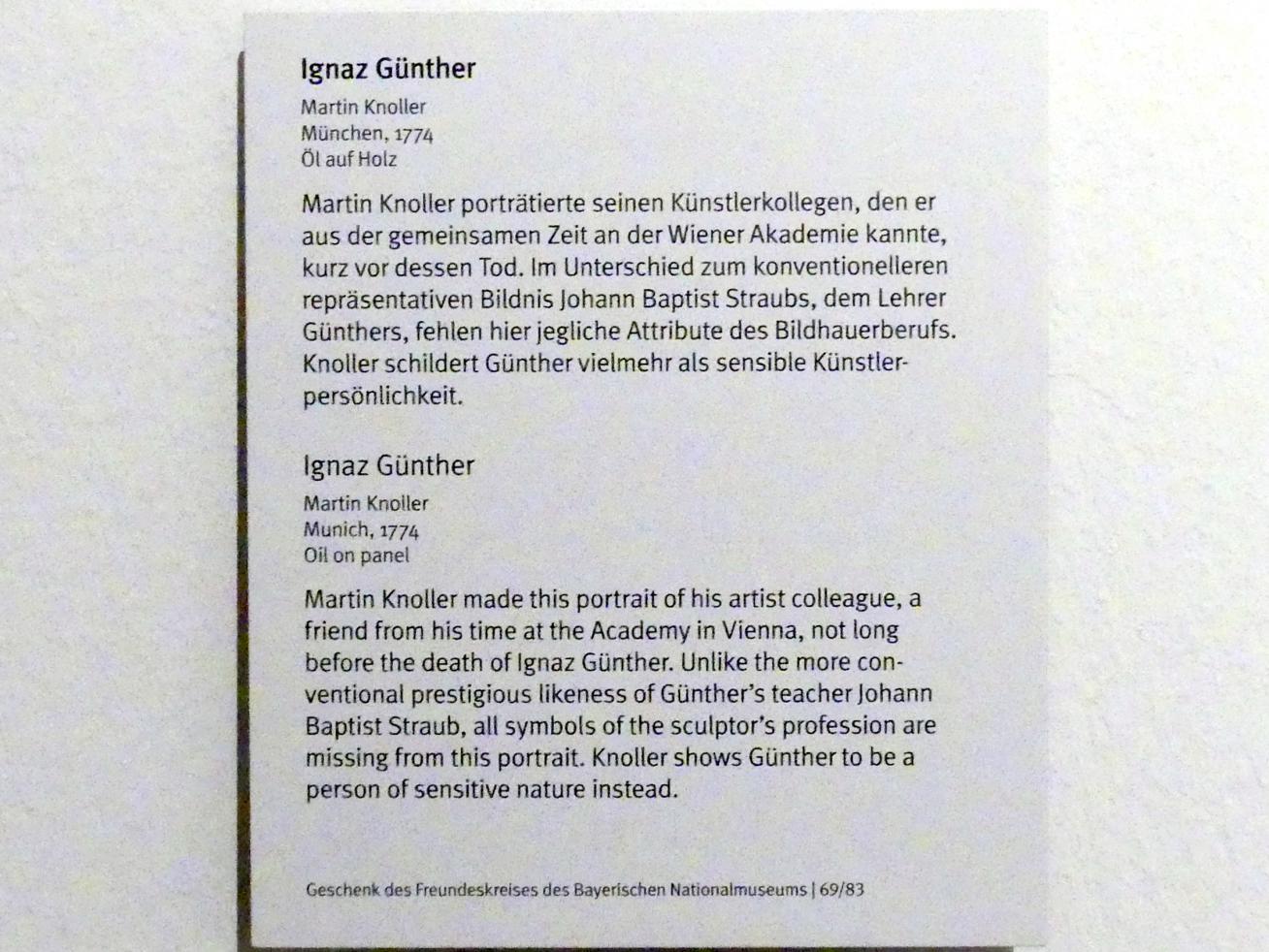 Martin Knoller (1753–1804), Ignaz Günther, München, Bayerisches Nationalmuseum, Saal 42, 1774, Bild 2/2