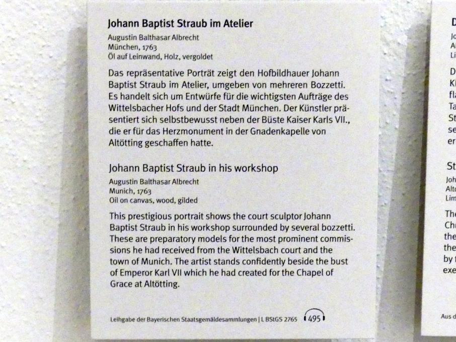 Balthasar Augustin Albrecht (1763), Johann Baptist Straub im Atelier, München, Bayerisches Nationalmuseum, Saal 42, 1763, Bild 2/2